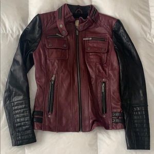 Michael Kors leather moto jacket